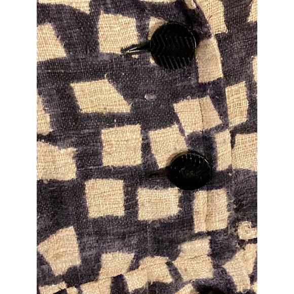 Yves Saint Laurent Rive Gauche Vintage 70s/80s Linen Print Dress Sz 44 - Picture 8 of 8